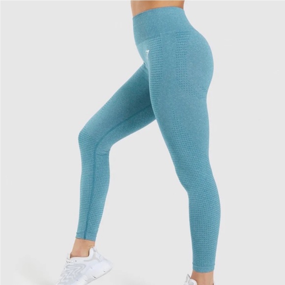 Gymshark Vital Seamless Leggings Tahoe Teal Marl - Picture 2 of 3